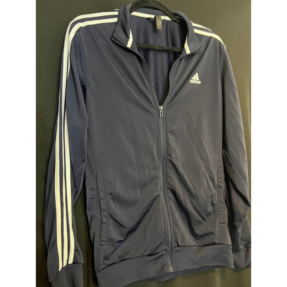 Men's Navy Blue Adidas Zip Up Jacket Size M - Picture 2 of 5